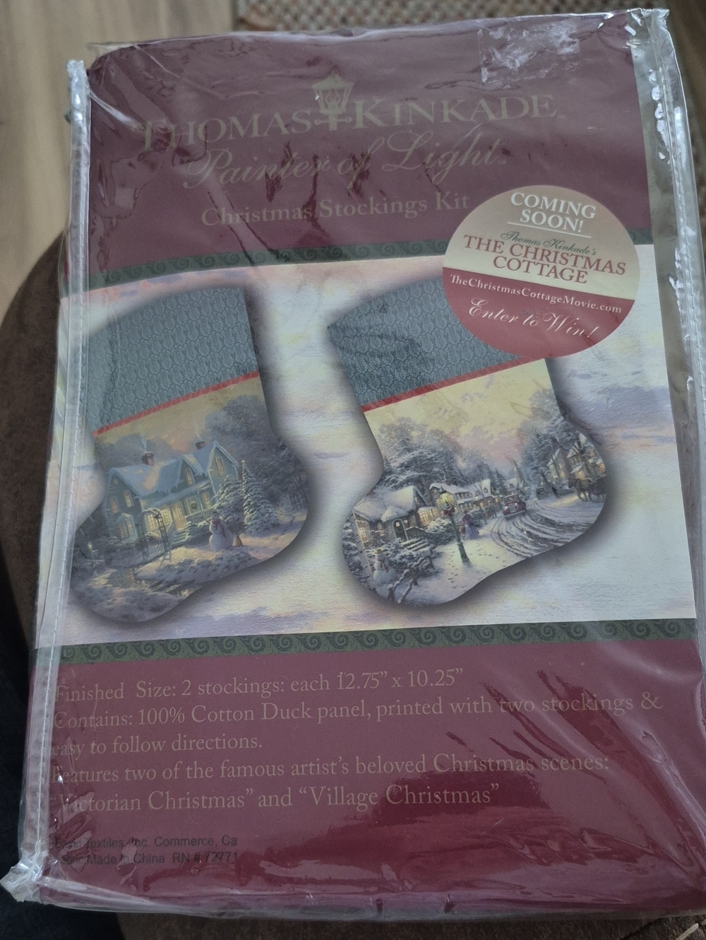 2 Thomas Kinkade‎ Painter Of Light Christmas Stockings Kit